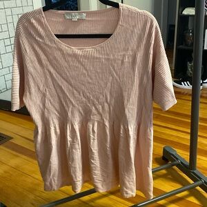 LOFT Pink Ribbed Women's Top
